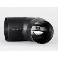 Koleno dymové 150/90/2mm s čistiacim otvorom oceľové