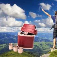 Fľaša nerezová v koženom obale + 3pohárik