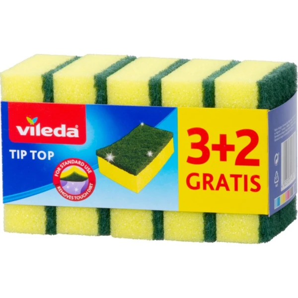 Vileda Tip Top – Klasická obojstranná hubka na riad (Akcia 3+2 ks ZADARMO) Vileda Tip Top – Klasická obojstranná hubka na riad (Akcia 3+2 ks ZADARMO)