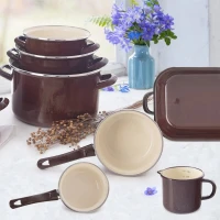 Rajnica smalt 0,65L Brown s rúčkou