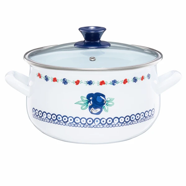 Hrniec smalt 5L/22cm Kalina s pokrievkou Hrniec smalt 5L/22cm Kalina s pokrievkou