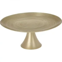 Luxusný sklenený podnos na tortu Zlatý – Priemer 28 cm, na elegantné servírovanie