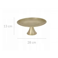 Luxusný sklenený podnos na tortu Zlatý – Priemer 28 cm, na elegantné servírovanie