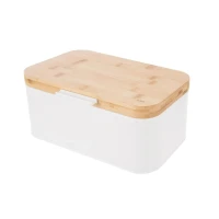 Chlebník 30x19,5x14,5cm plech/bambus