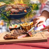 Príbor na steak nerez/drevo set 