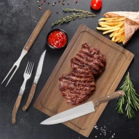 Príbor na steak nerez/drevo set 