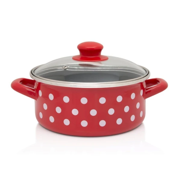 Rajnica s pokrievkou 24cm/4,75L biele bodky Rajnica s pokrievkou 24cm/4,75L biele bodky