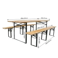 Lavica záhradná - pivný set 220x70cm, dve lavice MAX Lavica záhradná - pivný set 220x70cm, dve lavice MAX