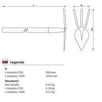 Motyčka 104/1000 špicatá trojzubá Motyčka 104/1000 špicatá trojzubá