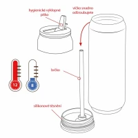 Termoska 0,7L plech. nerez Motív