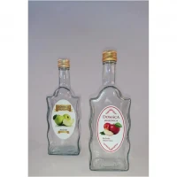 Fľaša sklo 0,5L hranatá Jablko/Marhuľa/Slivka/Hruška
