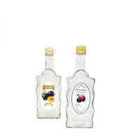 Fľaša sklo 0,5L hranatá Jablko/Marhuľa/Slivka/Hruška