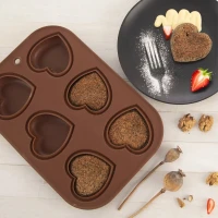 Forma na muffiny Srdce 6 silikónová