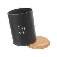 Dóza 9,5cm plech/bambus Black