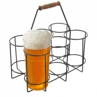 Stojan na pivové fľaše kov/drevo